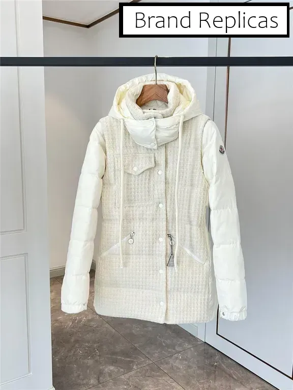 Moncler knitted patchwork down jacket